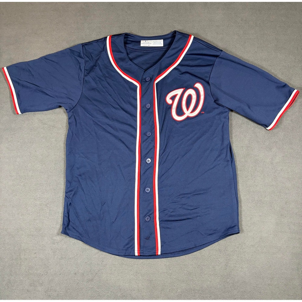MLB Genuine Merchandise Washington Nationals Jersey Youth XXL Navy Blue Logo